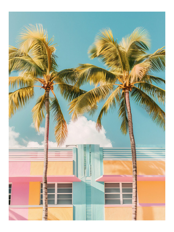 Affiche - Twin palm trees - Accueil | Oueso - Art Afro Contemporain