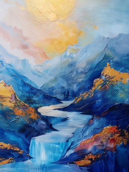 Affiche - Blue mountains - Accueil | Oueso - Art Afro Contemporain
