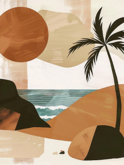 Affiche - Sunny island - Accueil | Oueso - Art Afro Contemporain