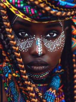 Affiche - Colorful girl - Accueil | Oueso - Art Afro Contemporain