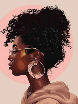 Poster - Pink contrast - Accueil | Oueso - Contemporary Afro Art