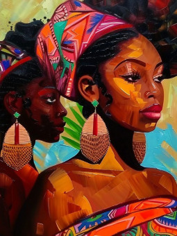 Affiche - Mina and Mona - Accueil | Oueso - Art Afro Contemporain