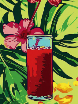 Affiche - Hibiscus - Accueil | Oueso - Art Afro Contemporain
