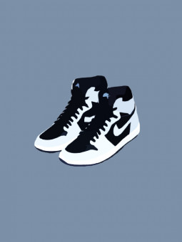 Poster - Jordan 1 Black & White - Accueil | Oueso - Contemporary Af...