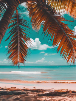 Affiche - Caribbean island - Accueil | Oueso - Art Afro Contemporain