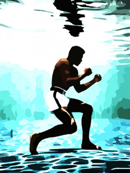 Poster - Ali training - Accueil | Oueso - Contemporary Afro Art