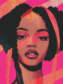 Poster - Pink Power - Accueil | Oueso - Contemporary Afro Art