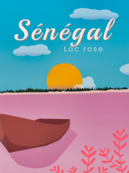 Affiche - Sénégal lac rose - Accueil | Oueso - Art Afro Contemporain