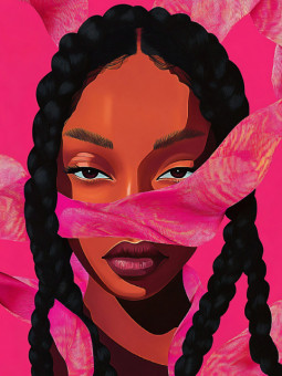 Poster - Strong Pink - Accueil | Oueso - Contemporary Afro Art