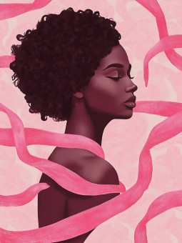 Affiche - Rose love - Accueil | Oueso - Art Afro Contemporain
