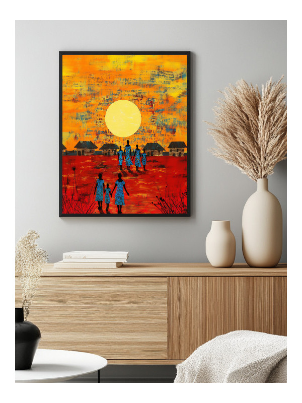 Affiche - Village Family - Accueil | Oueso - Art Afro Contemporain