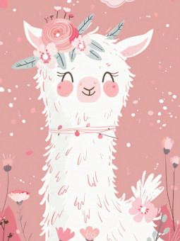 Poster - Cute Lama - Accueil | Oueso - Contemporary Afro Art