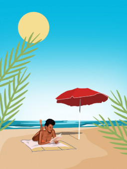 Affiche - Miami plage - Accueil | Oueso - Art Afro Contemporain