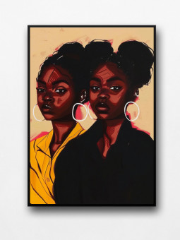 Framed poster - Twins - Accueil | Oueso - Contemporary Afro Art