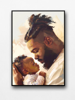 Affiche encadrée - Dad - Accueil | Oueso - Art Afro Contemporain