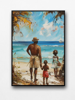 Framed poster - Sea - Accueil | Oueso - Contemporary Afro Art