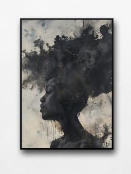 Framed poster - Overthinking - Accueil | Oueso - Contemporary Afro Art
