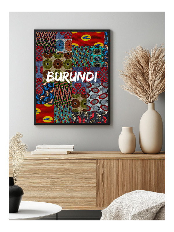 Affiche - Burundi wax - Art mural | Oueso - Art Afro Contemporain