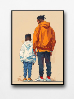 Framed poster - Karibu - Accueil | Oueso - Contemporary Afro Art