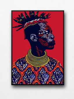 Framed poster - Diatta - Accueil | Oueso - Contemporary Afro Art