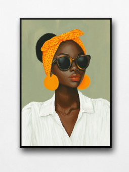 Framed poster - Casual day - Accueil | Oueso - Contemporary Afro Art