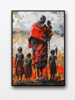 Affiche encadrée - Tribe - Accueil | Oueso - Art Afro Contemporain