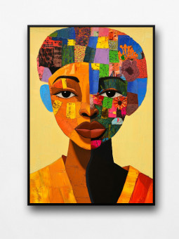 Framed poster - Face afro - Accueil | Oueso - Contemporary Afro Art
