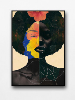 Affiche encadrée - Afro flowers - Accueil | Oueso - Art Afro Contem...