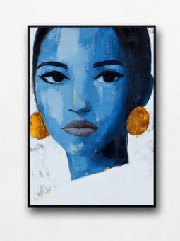 Affiche encadrée - Miss blue - Accueil | Oueso - Art Afro Contemporain
