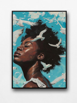 Framed poster - Escape - Accueil | Oueso - Contemporary Afro Art