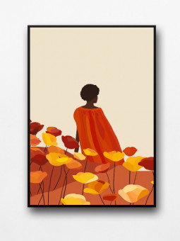 Framed posters - Red cape - Accueil | Oueso - Contemporary Afro Art
