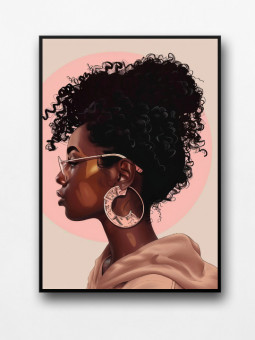 Affiche encadrée - Pink Casual - Accueil | Oueso - Art Afro Contemp...