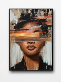 Framed poster - Erased - Accueil | Oueso - Contemporary Afro Art
