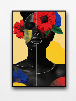 Framed poster - Roses - Accueil | Oueso - Contemporary Afro Art