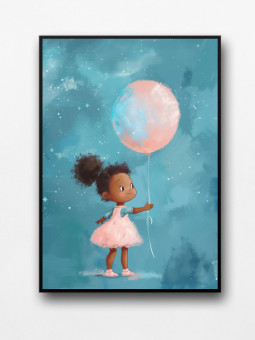 Affiche encadrée - Ballon rose - Accueil | Oueso - Art Afro Contemp...