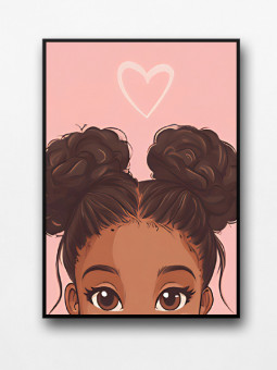 Affiche encadrée - Cutie Girly - Accueil | Oueso - Art Afro Contemp...
