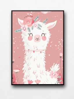 Affiche encadrée - Lama kawaii - Accueil | Oueso - Art Afro Contemp...