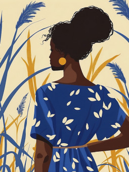 Poster - Blue wheat - Accueil | Oueso - Contemporary Afro Art