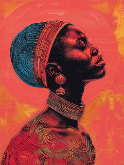 Poster - Red atmosphere - Accueil | Oueso - Contemporary Afro Art