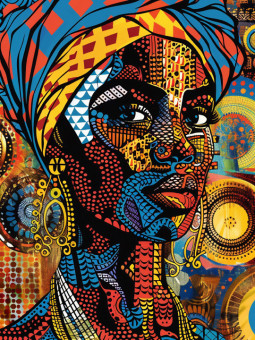 Poster - Colorful miss - Accueil | Oueso - Contemporary Afro Art
