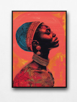 Affiche encadrée - Red atmosphere - Accueil | Oueso - Art Afro Cont...