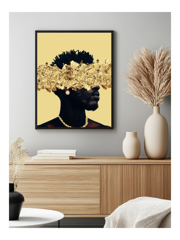 Framed poster - Oba - Accueil | Oueso - Contemporary Afro Art