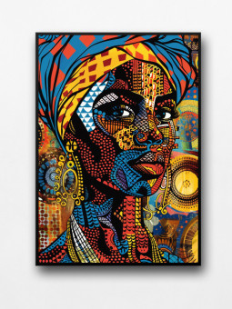 Affiche encadrée - Colorful miss - Accueil | Oueso - Art Afro Conte...