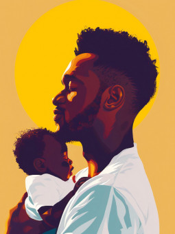 Affiche - Caring dad - Accueil | Oueso - Art Afro Contemporain