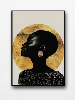 Framed poster - Think in gold - Accueil | Oueso - Contemporary Afro...