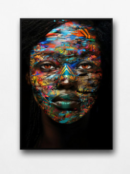 Framed poster - Biky - Accueil | Oueso - Contemporary Afro Art