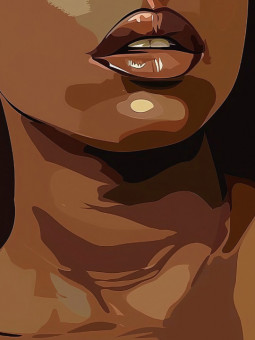 Poster - Brown lips - Accueil | Oueso - Contemporary Afro Art