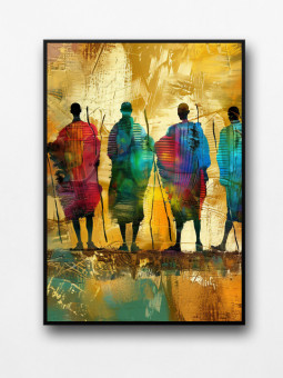 Affiche encadrée - Kazoku - Accueil | Oueso - Art Afro Contemporain