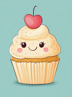 Affiche - Cupcake Vanille - Accueil | Oueso - Art Afro Contemporain