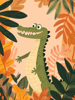 Poster - Crocodile jungle - Accueil | Oueso - Art Afro Contemporain